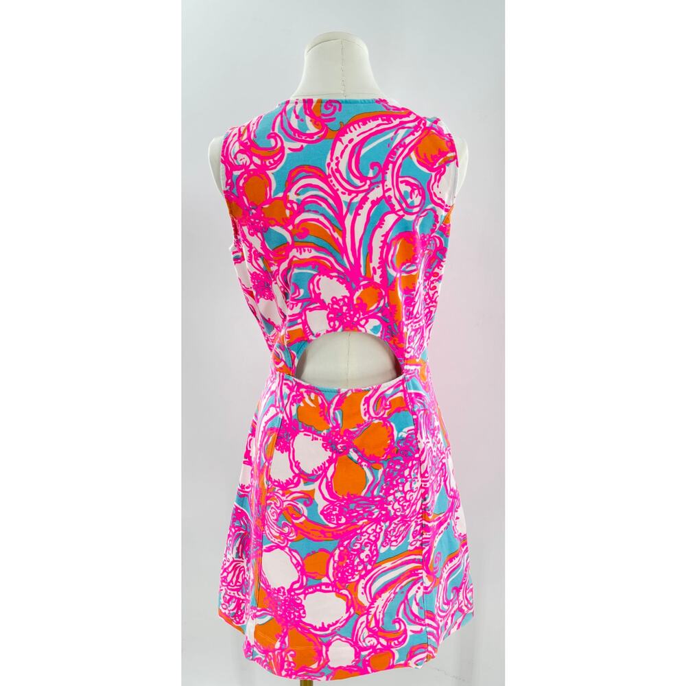 Lily Pulitzer Dress Feeling Tanked Groovy Floral Shift Cotton Sleeveless Large - Picture 3 of 10